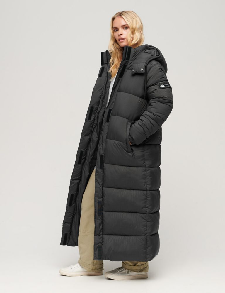 Hooded Relaxed Longline Puffer Coat 4 of 12