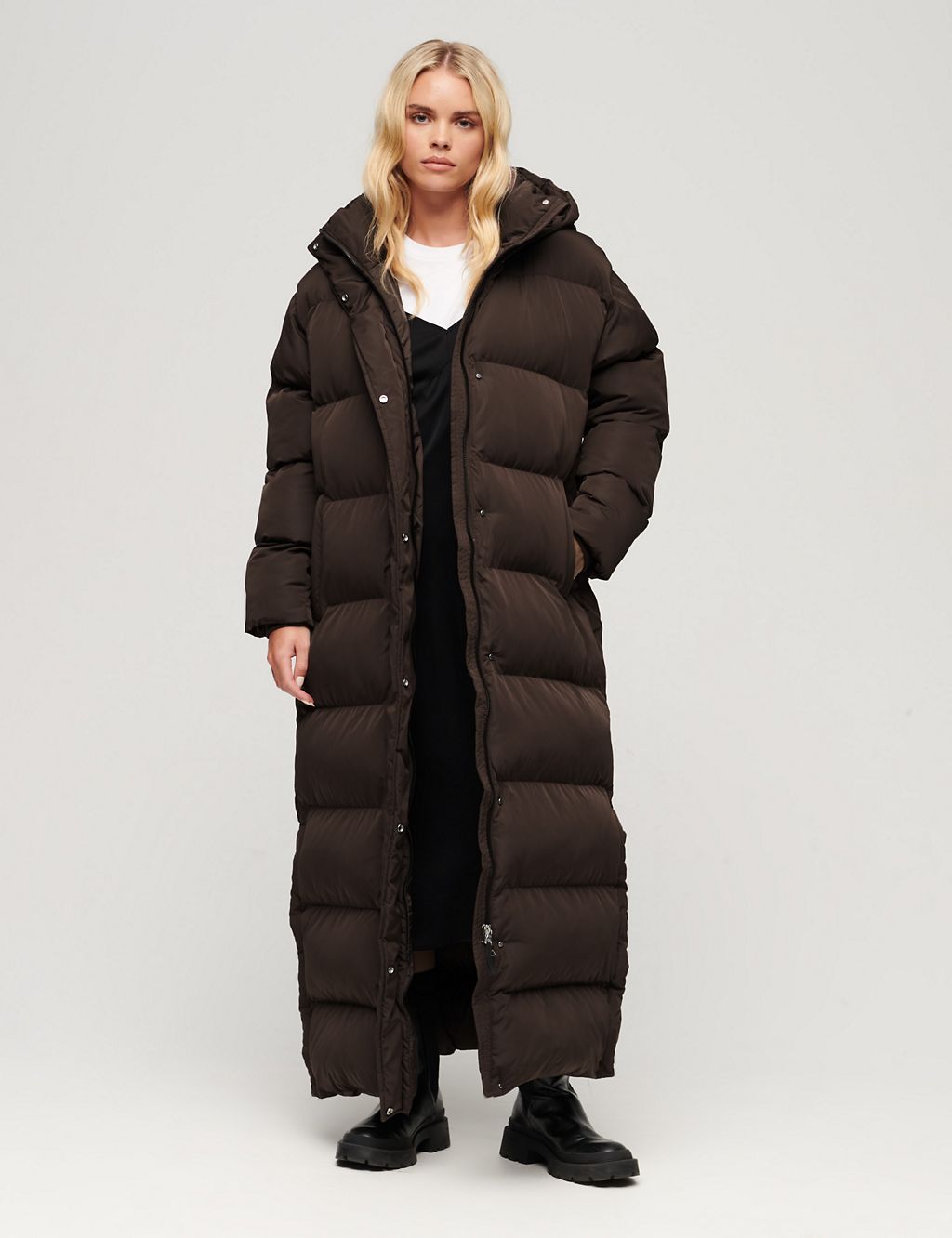 Hooded Relaxed Longline Puffer Coat 3 of 7