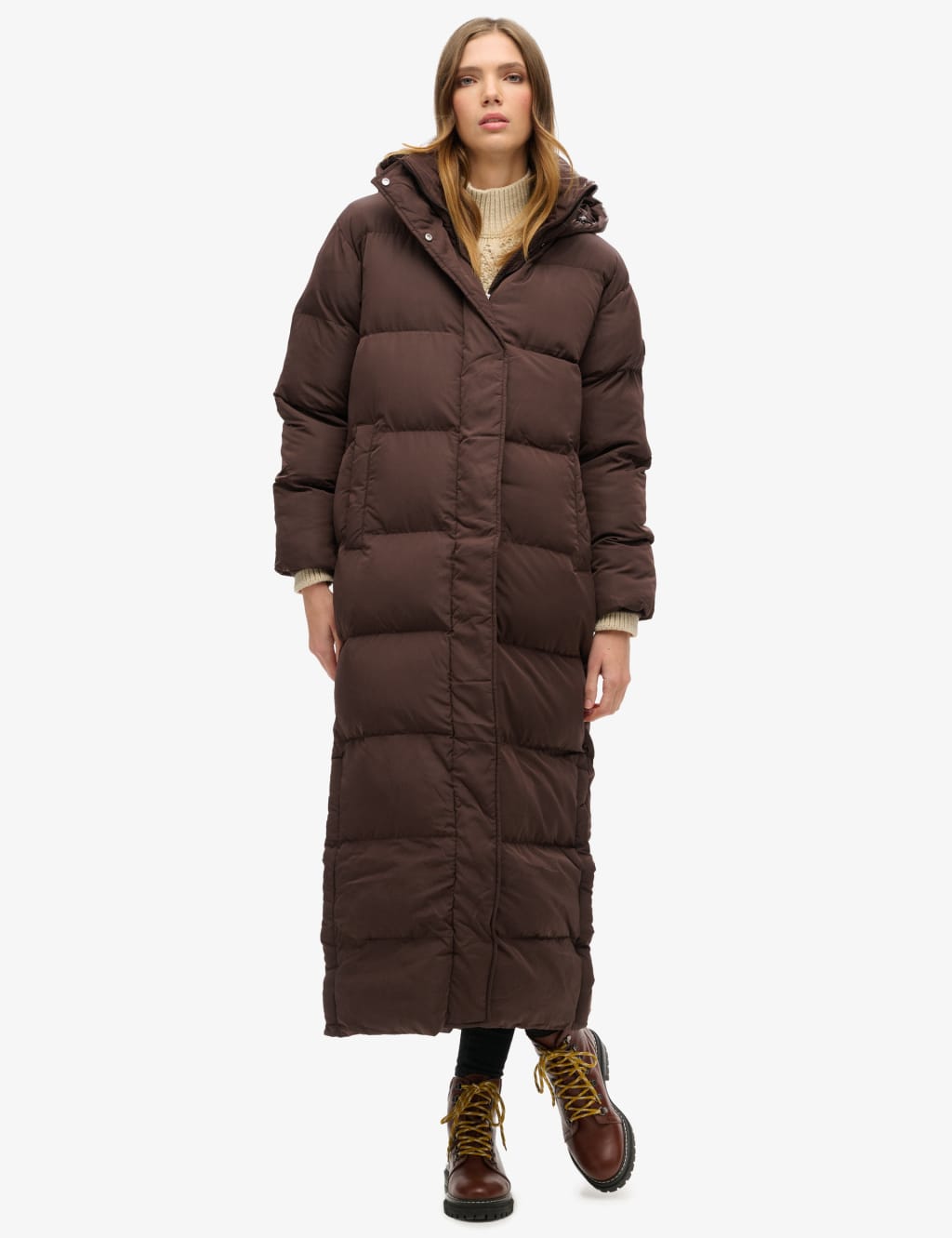 Long black puffer jacket with hood sales