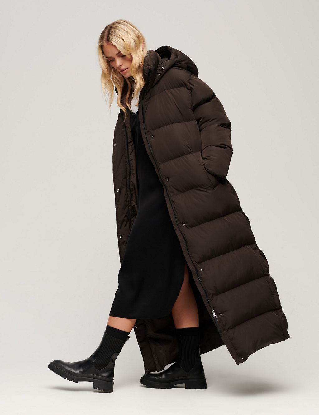 Hooded Relaxed Longline Puffer Coat 6 of 7