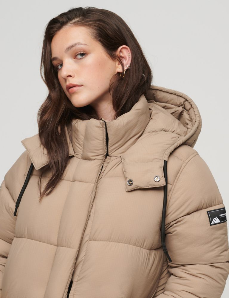 Hooded Relaxed Longline Puffer Coat 2 of 5
