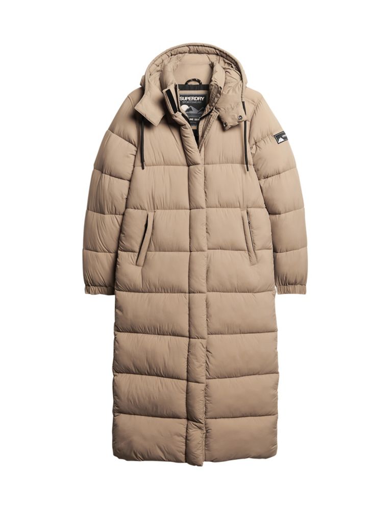Hooded Relaxed Longline Puffer Coat 1 of 5