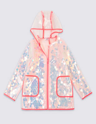 Hooded Sequin Raincoat 3 16 Years M S