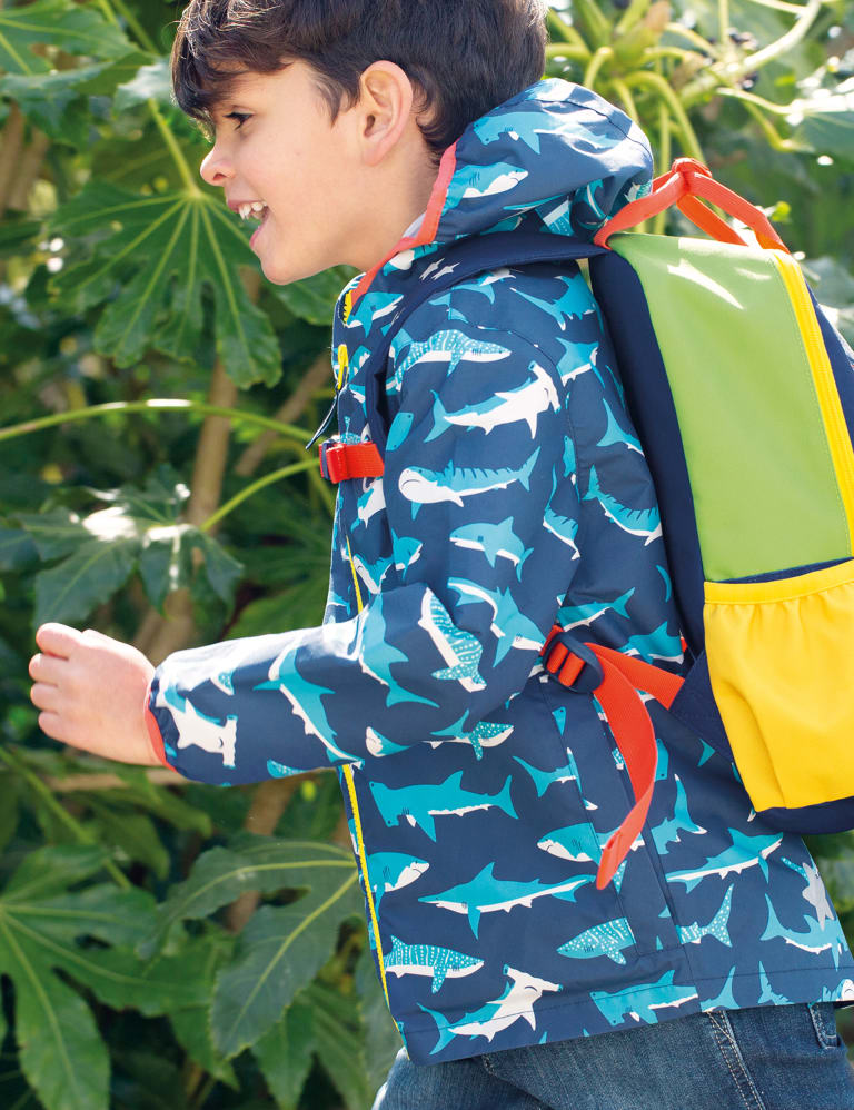 Hooded Shark Print Raincoat 2 10 Yrs