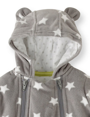 Hooded Star Print Pramsuit with Mittens Image 2 of 3