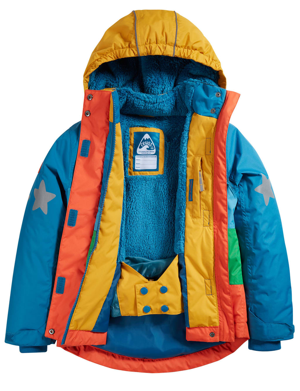 Orange and blue ski jacket hot sale