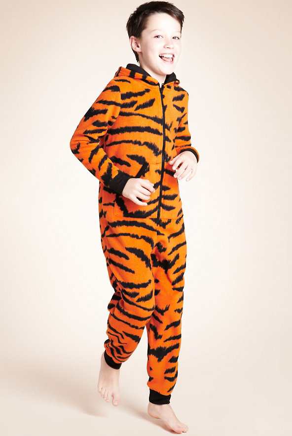 Hooded Tiger Fleece All-in-One with Stay New™ Image 1 of 1