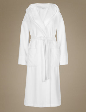 Hooded Towelling Belted Dressing Gown Image 2 of 7