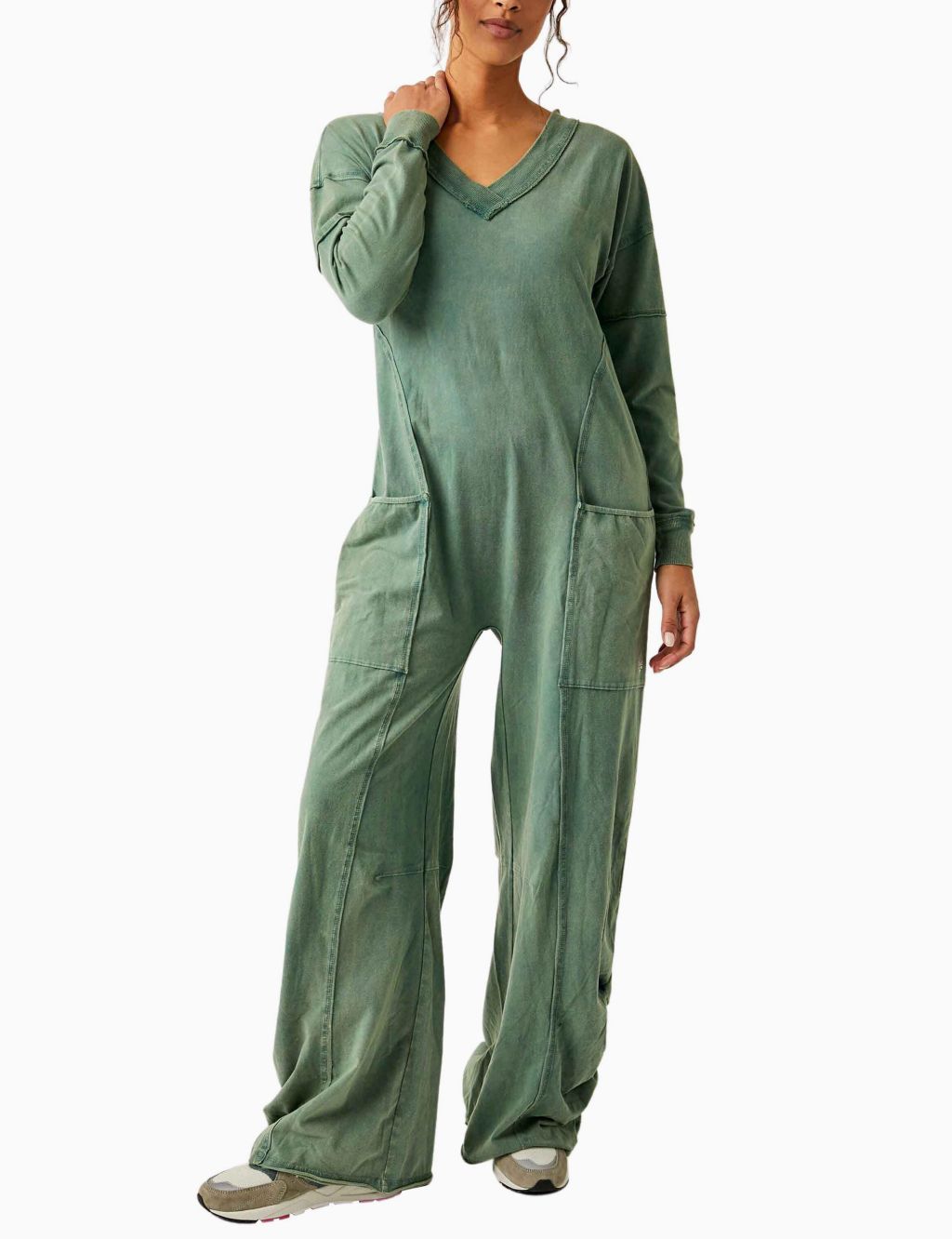 MOOSLOVER Backless Ribbed Long Sleeve Seamless Jumpsuit