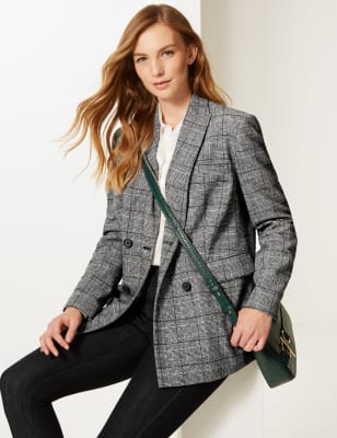 PETITE Checked Blazer, M&S Collection