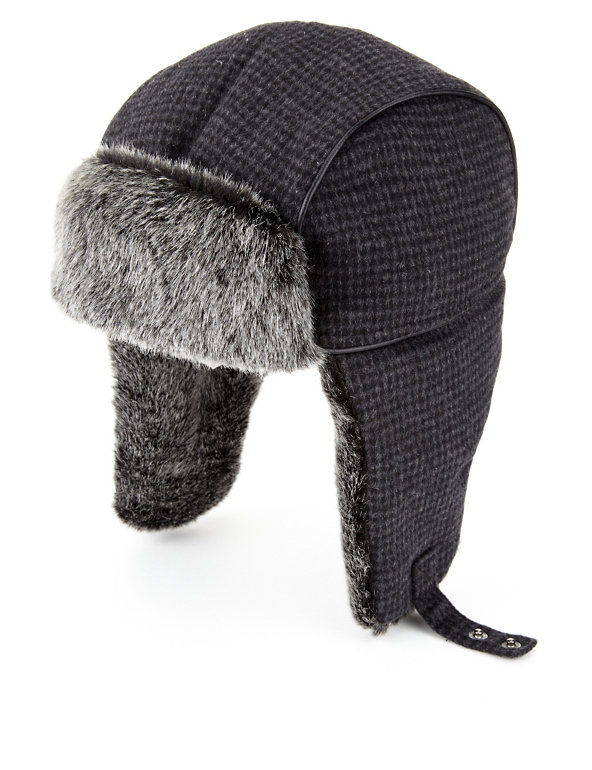 Houndstooth Checked Trapper Hat with Stormwear™ Image 1 of 1