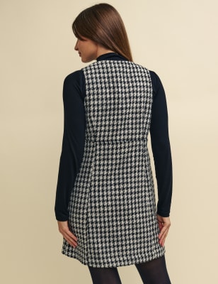 Houndstooth V-Neck Mini Shift Dress, Nobody's Child