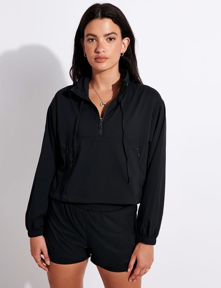 Hummingbird Half Zip Cropped Sports Jacket Girlfriend Collective