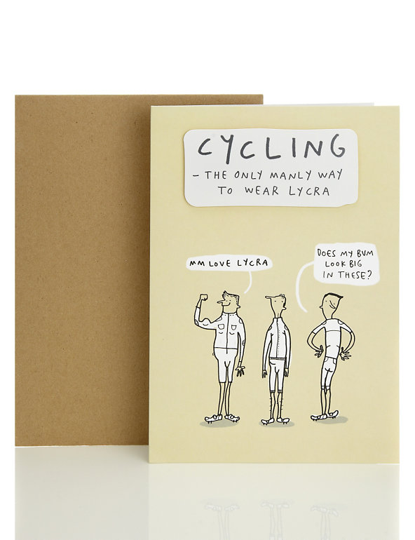 Humorous Cycling Blank Card Image 1 of 1