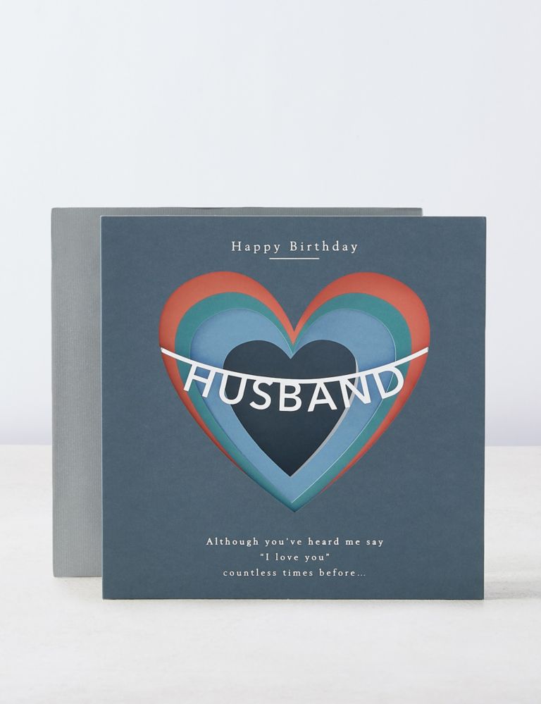Husband Die-cut Contemporary Birthday Card 1 of 5