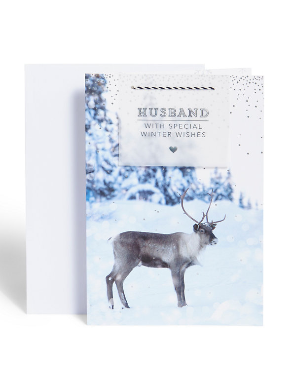 Husband Winter Scene Christmas Card Image 1 of 2