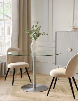 Small round glass dining online table and 2 chairs