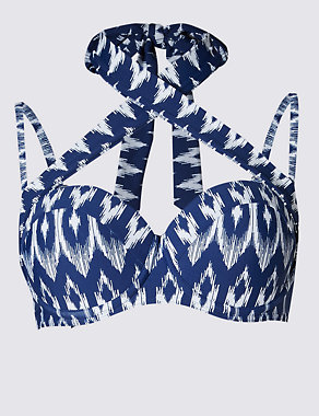 Ikat Print Underwired Multiway Bikini Top B-E Image 2 of 9