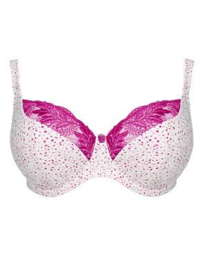 Ikat Print Underwired Non-Padded Balcony DD-G Bra Image 2 of 4