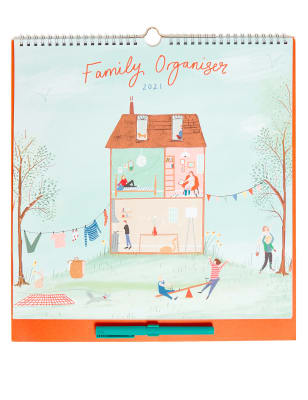 Illustrated 2021 Family Organiser with Pen | MS