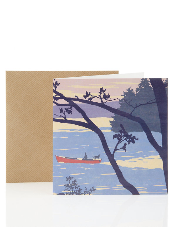 Illustrated Lake Blank Card Image 1 of 1