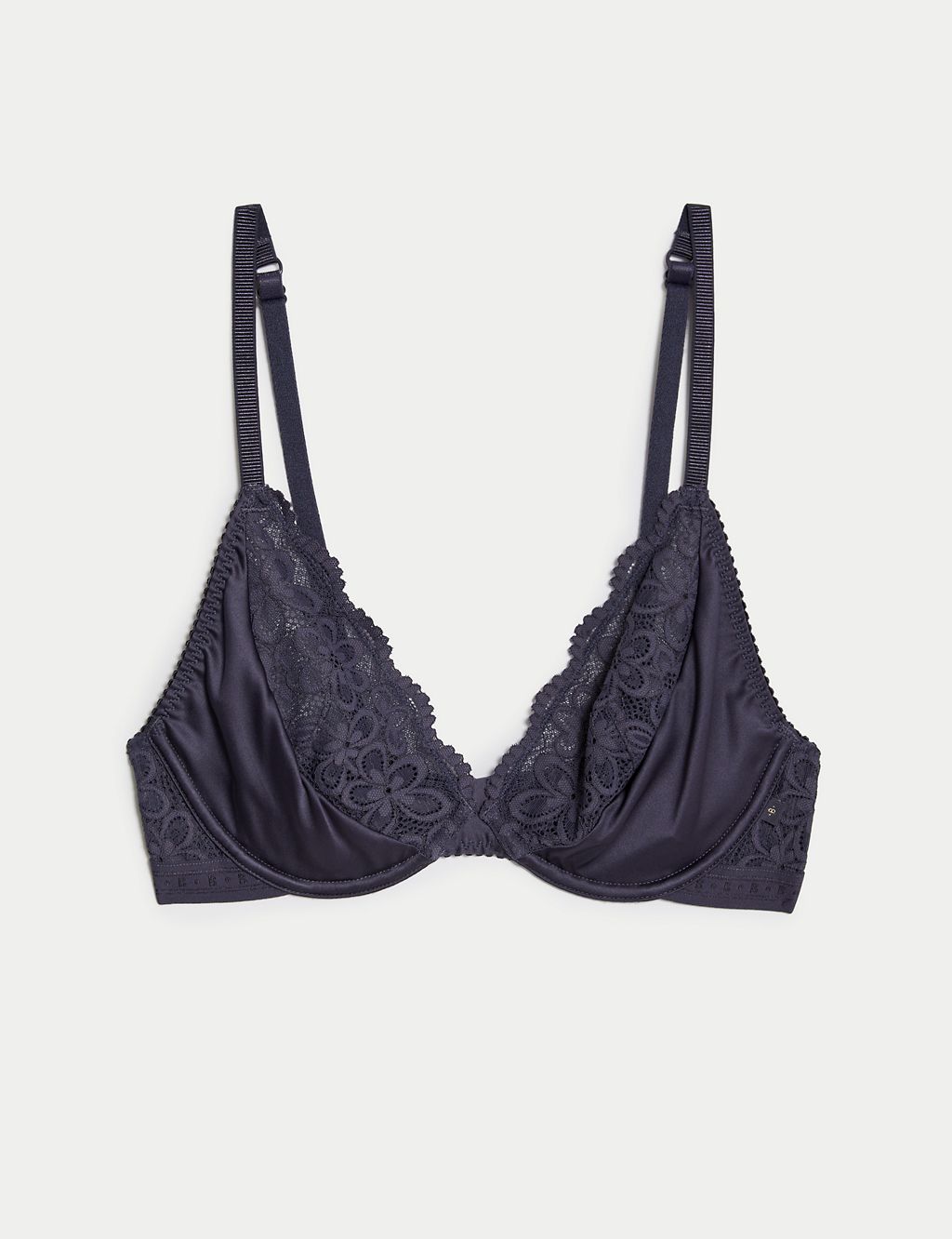 Ines Satin Wired Plunge Bra A-E | B by Boutique | M&S