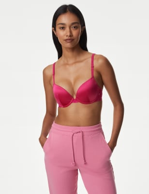 Ines Satin Wired Push-Up Bra A-E, B by Boutique