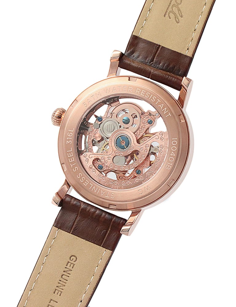 Original boyfriend automatic gray leather watch hotsell