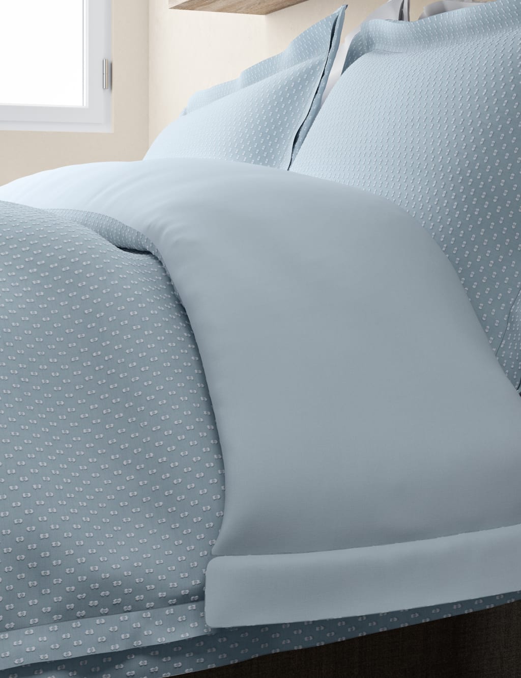 Iris Pure Cotton Spotty Dobby Bedding Set 2 of 6