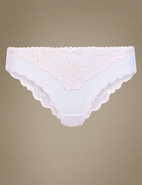 Isabella Spotted Mesh Low Rise Brazilian Knickers Image 2 of 3