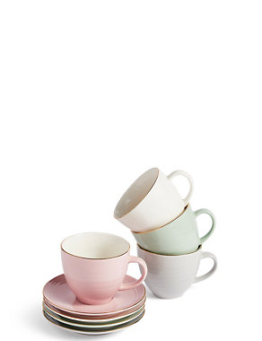 Isla Set of 4 Cups & Saucers Image 2 of 3
