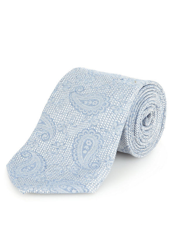 Italian Fabric Paisley Print Tie with Silk Image 1 of 1