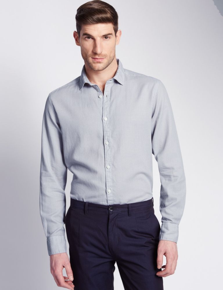 Italian Fabric Pure Cotton Tailored Fit Shirt 1 of 5