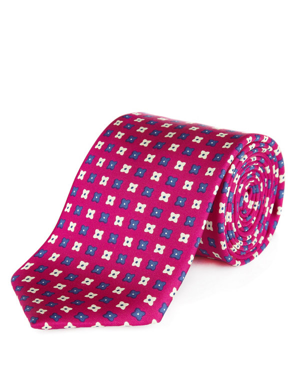 Italian Fabric Pure Silk Neat Textured Tie Image 1 of 1