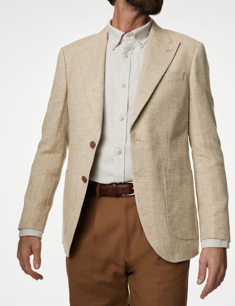 Italian Linen Blend Textured Blazer 7 of 7