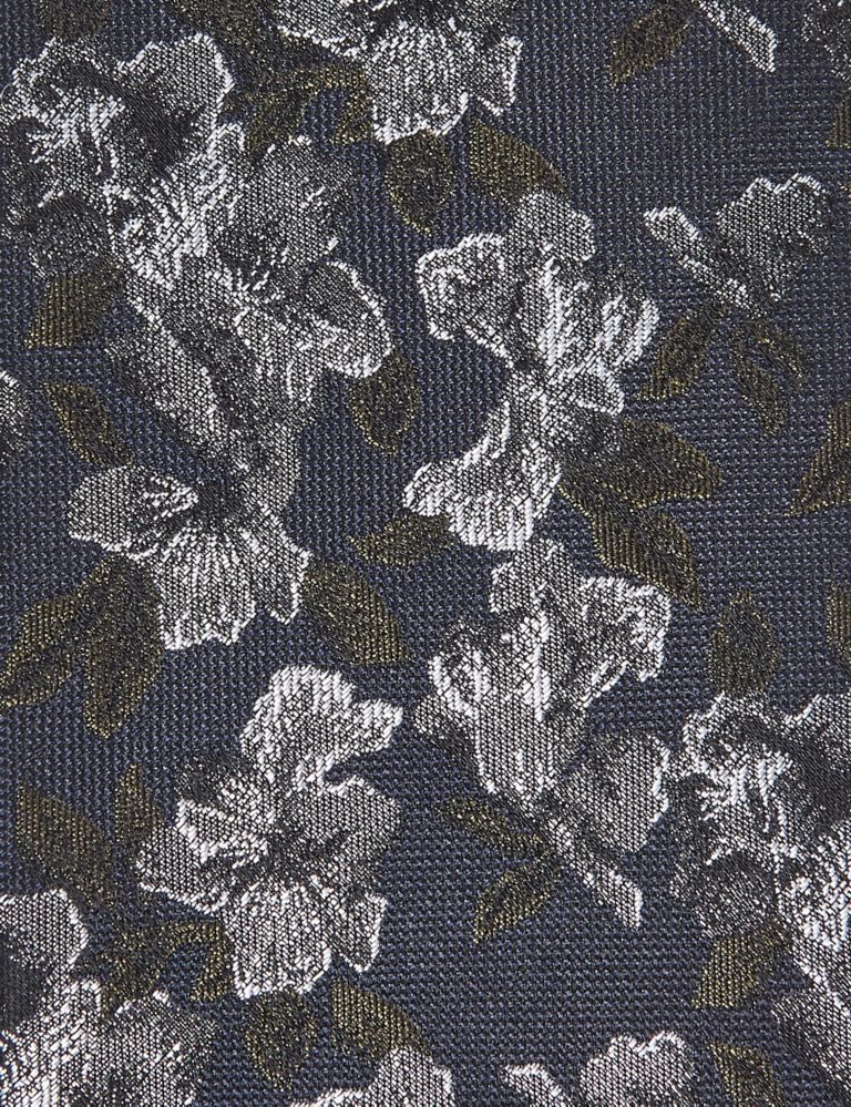 Italian Pure Silk Floral Woven Tie 3 of 3