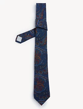 Italian Pure Wool Paisley Tie | JAEGER | M&S