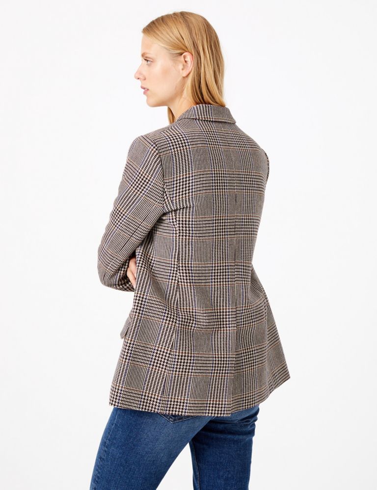 Italian Wool Checked Double Breasted Blazer 5 of 6
