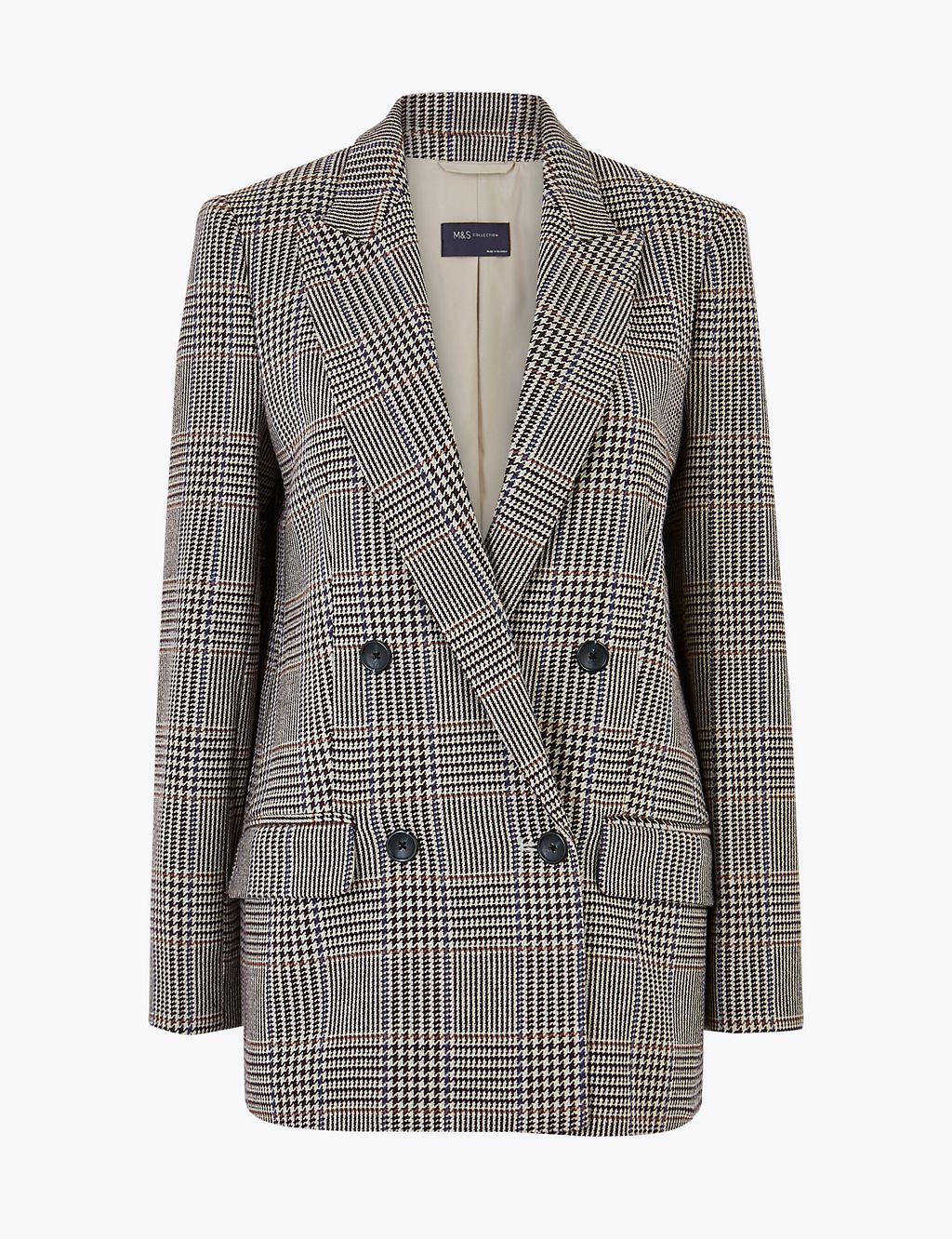 Italian Wool Checked Double Breasted Blazer 1 of 6