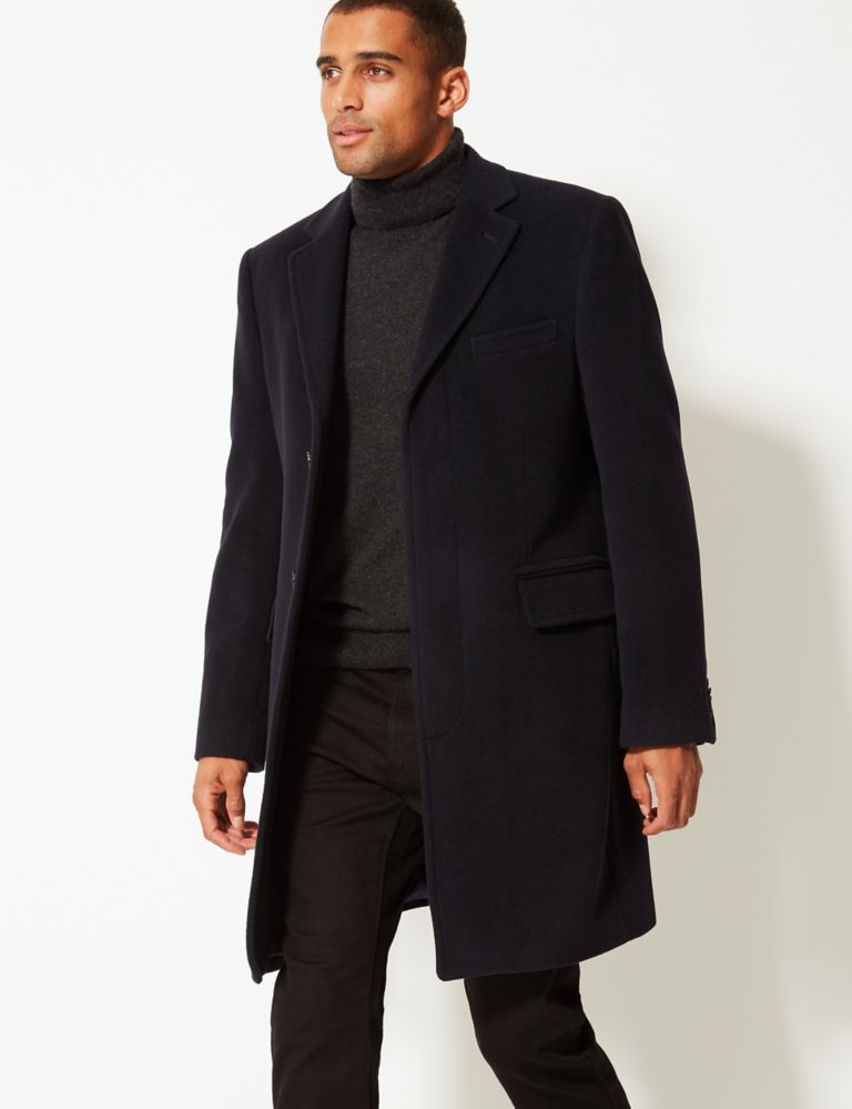 Italian Wool Overcoat with Cashmere | M&S Collection Luxury | M&S