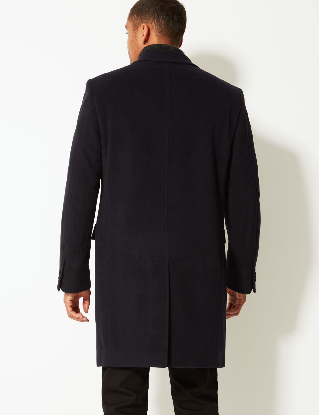 Buy Italian Wool Overcoat with Cashmere | M&S Collection Luxury | M&S