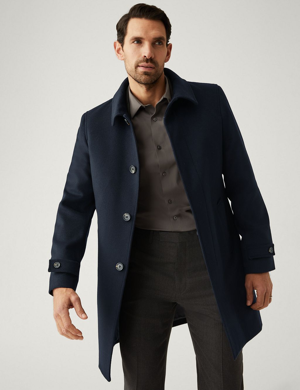 Italian Wool Overcoat with Cashmere | M&S SARTORIAL | M&S