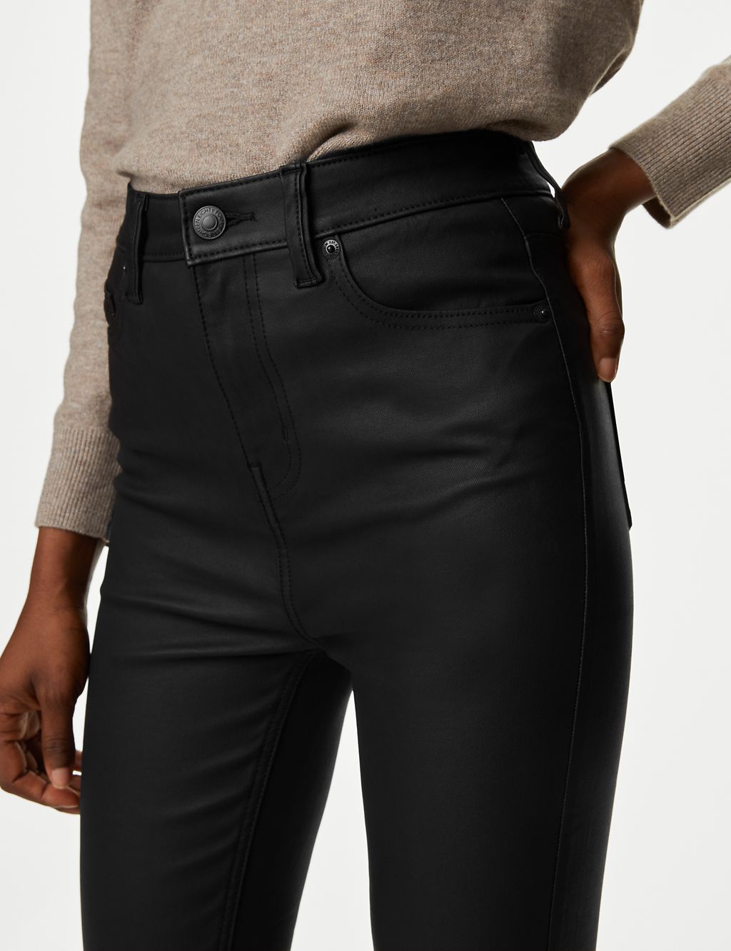 Ivy Coated High Waisted Skinny Jeans | M&S Collection | M&S