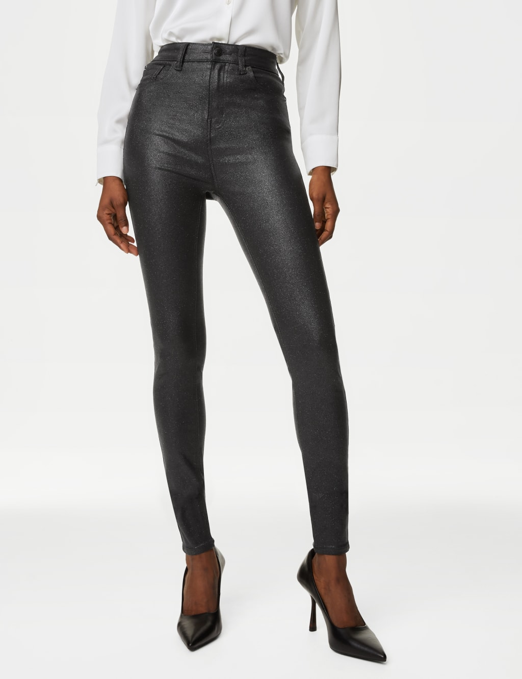 Black sequin skinny jeans 2025