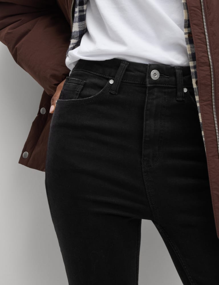 Urban Bliss Black Coated Leather-Look Skinny Jeans