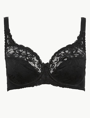 Jacquard & Lace Non-Padded Full Cup Bra A-D Image 2 of 6