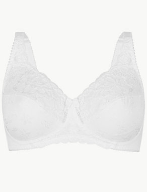 Jacquard & Lace Non-Padded Full Cup Bra AA-D Image 2 of 6
