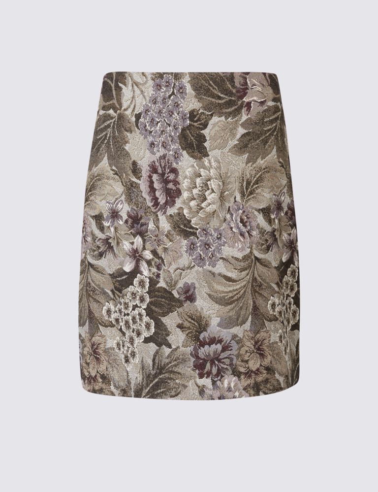 Jacquard Floral Print A-Line Mini Skirt 2 of 5