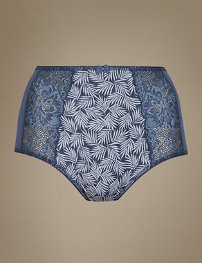 Jacquard Lace High Rise Printed Full Briefs Image 2 of 3