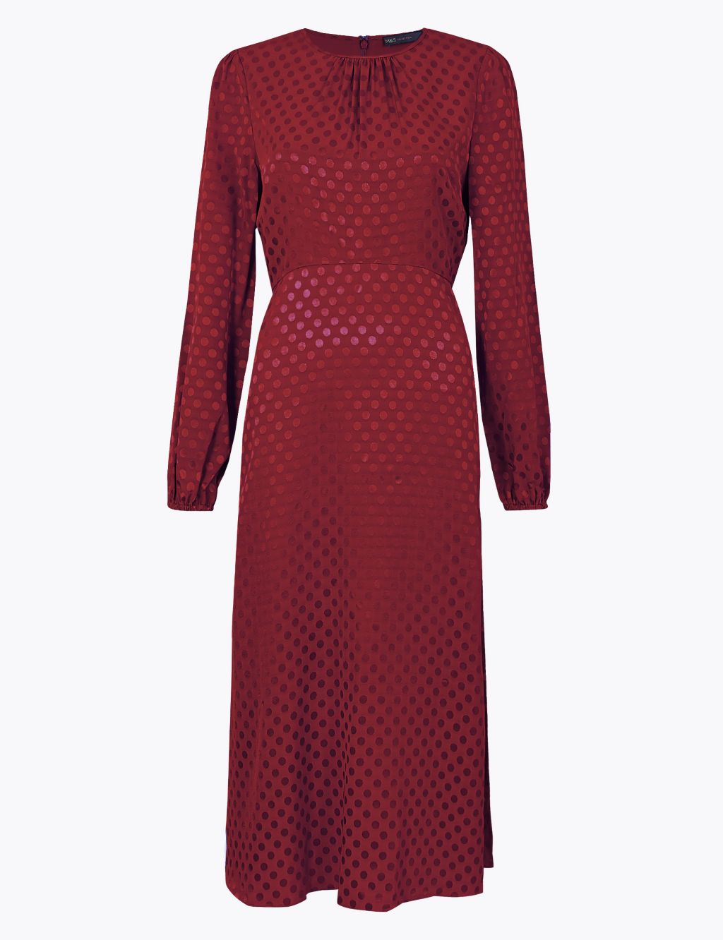 Jacquard Spot Fit & Flare Midi Dress | M&S Collection | M&S